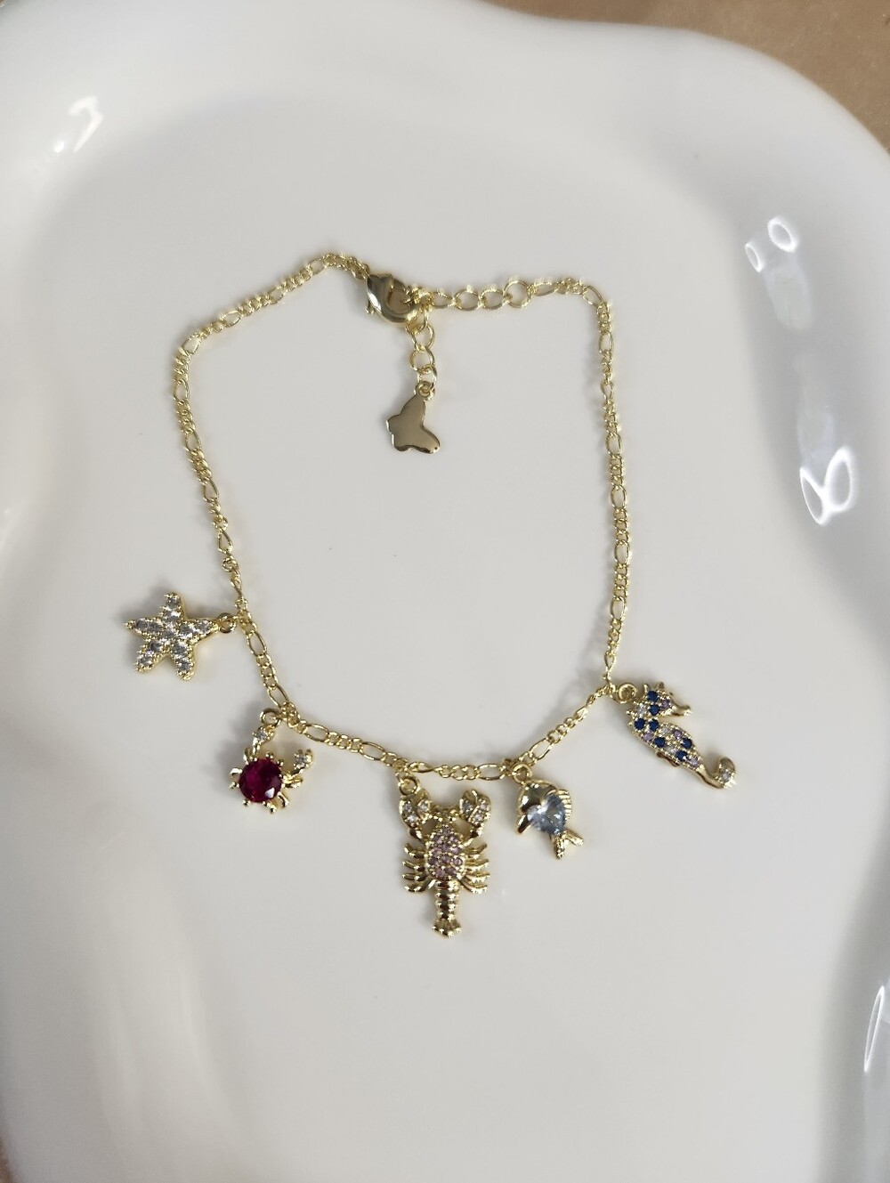 18k Gold Plated Multi Charm Bracelet
